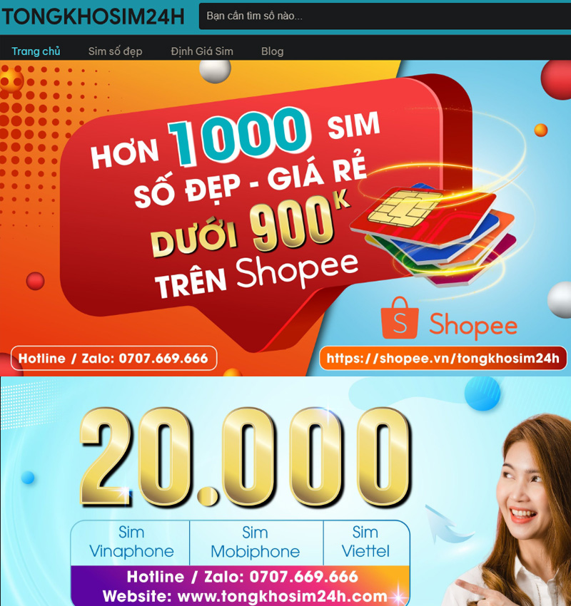 Shop Viettel vn sim đẹp - Tongkhosim24h.com