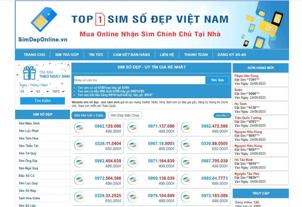 Website simdeponline.vn